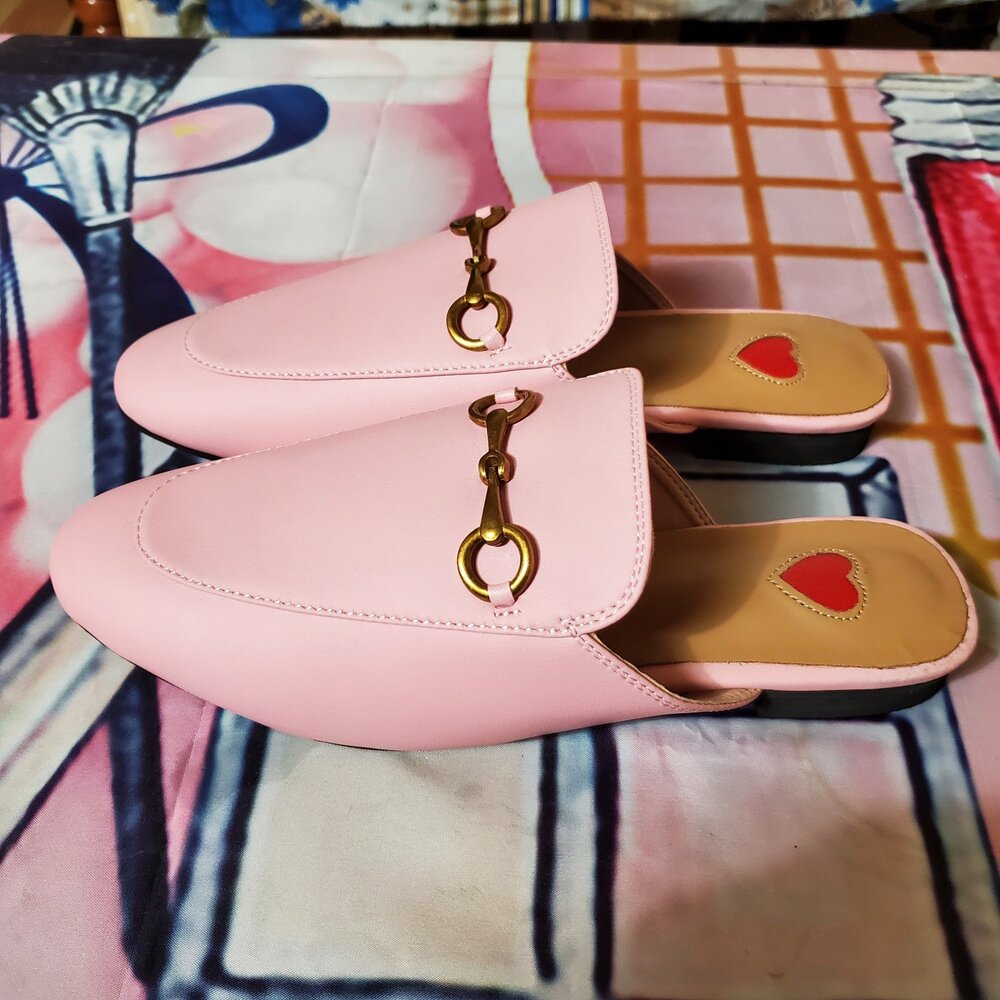 Vertundy Women's Mules Low Heel Flats Leather Slip On Backless Sandals women 10 - Picture 7 of 11